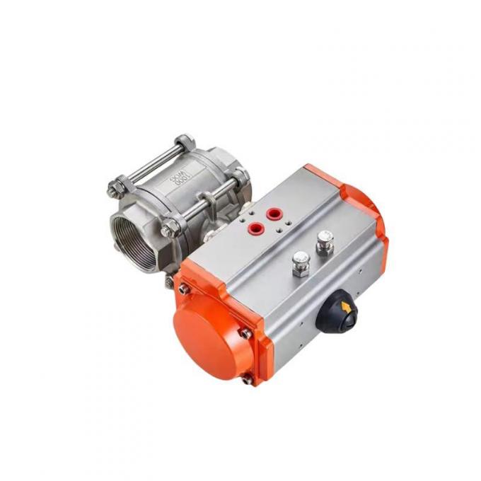 CF8m Female Thread 1′′ 3PC Full Port Stainless Steel Pneumatic Ball Valve